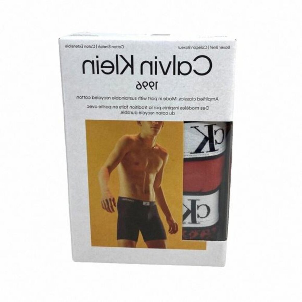 Calvin Klein 3 Pack Underwear Boxer Brief Cotton Stretch NB3529911 Men Red Black - Picture 7 of 10
